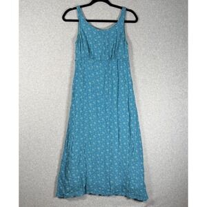 Pudding shop dress womens 2 vintage blue lined tie back floral sleevelss india